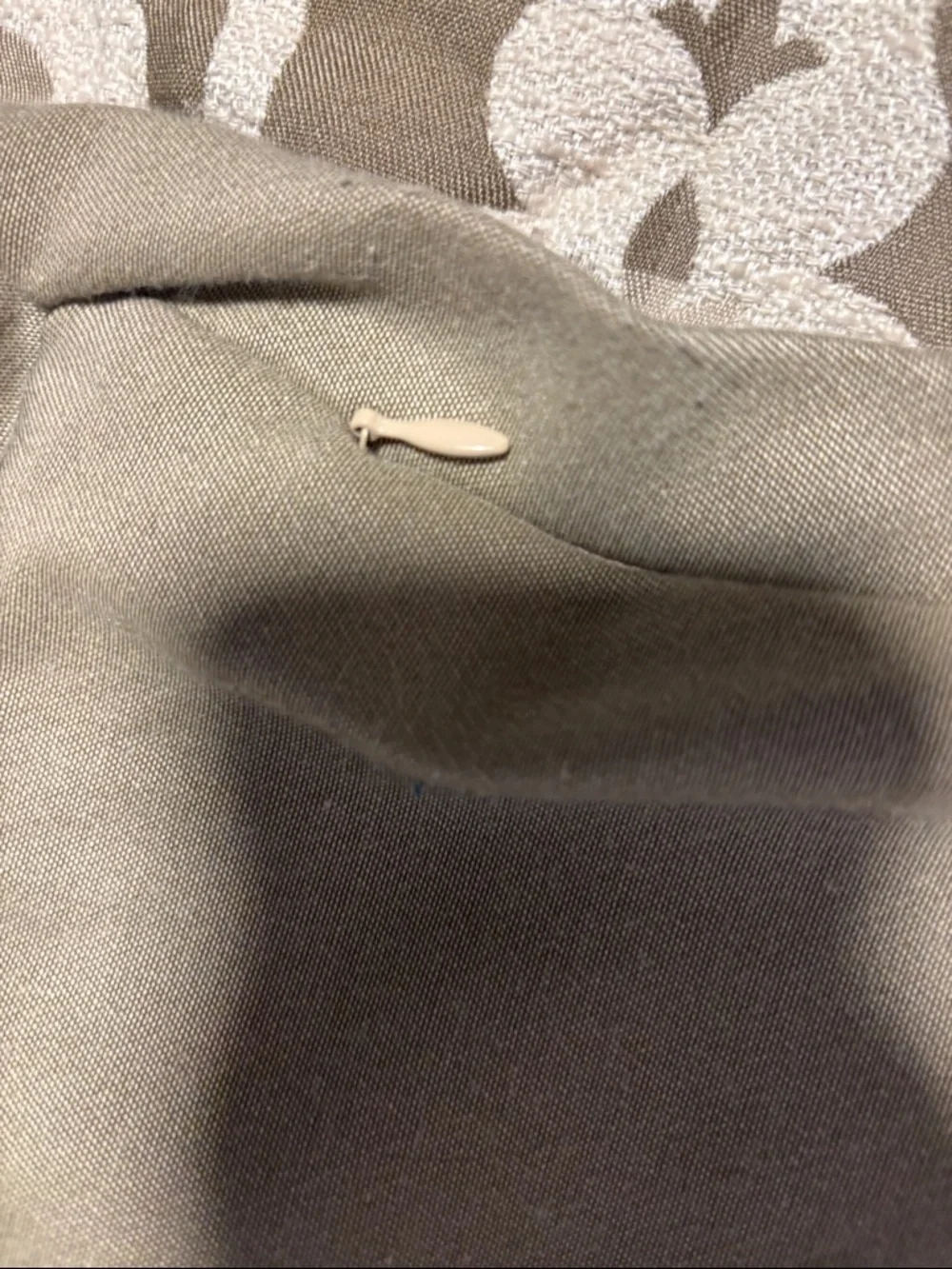 2 Biltmore Taupe & Cream Damask Decorative Pillow Shams zip closure 20x25